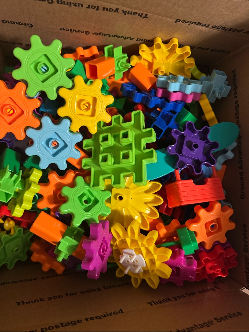 Over 5lbs of Assorted Interlocking Gear Building Toy Set - Multicolor